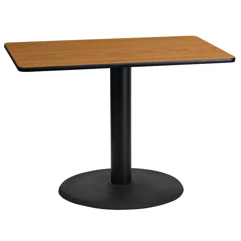 Emma and Oliver 24x42 Rectangular Laminate Table with 24 Round Table Base