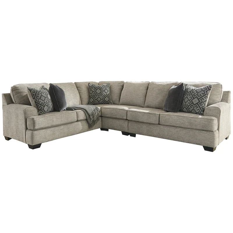 Newport Furnishings Beige & Grey 3-Piece Sectional Sofa - Seats 5
