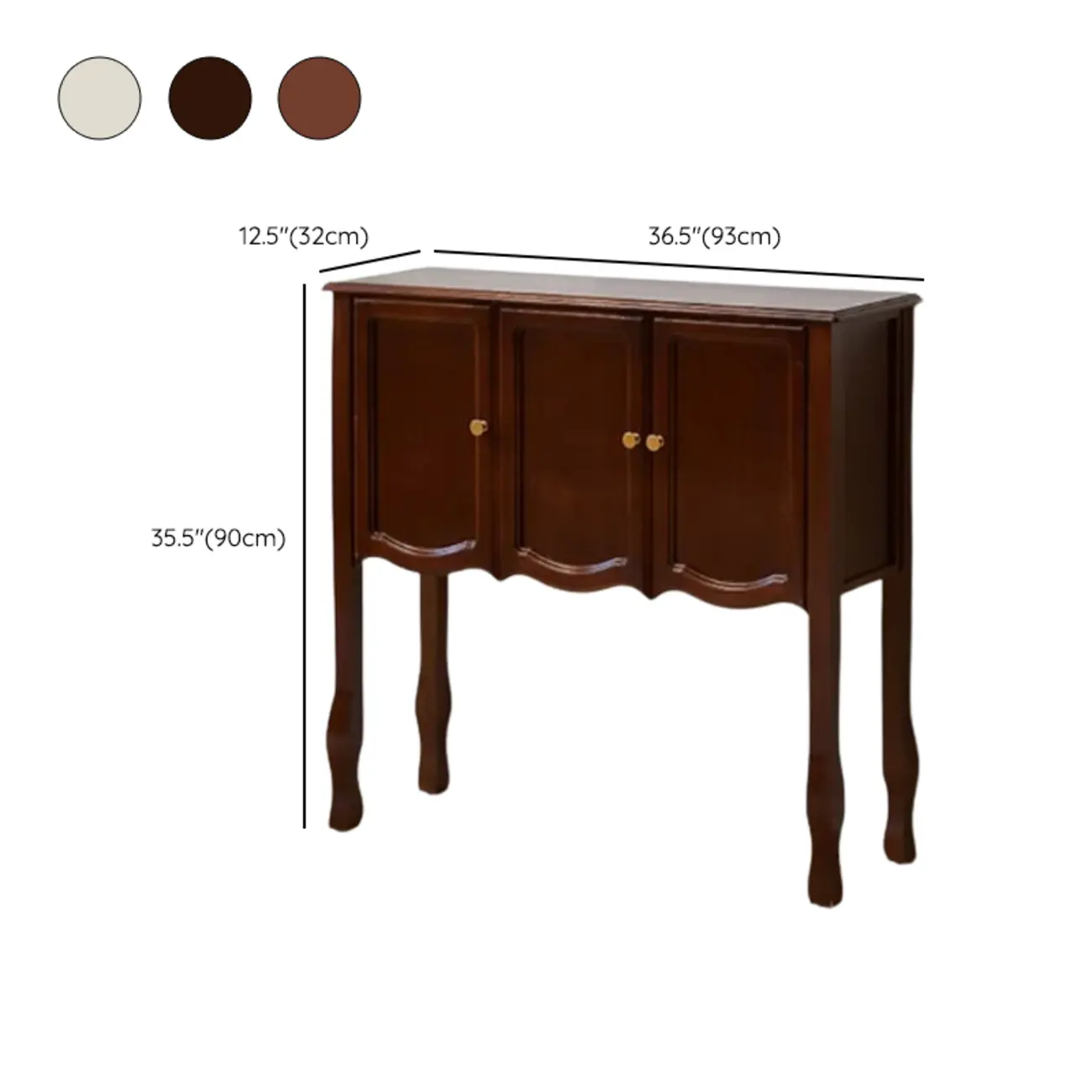 Traditional Brown Wooden Console Table with Drawers
