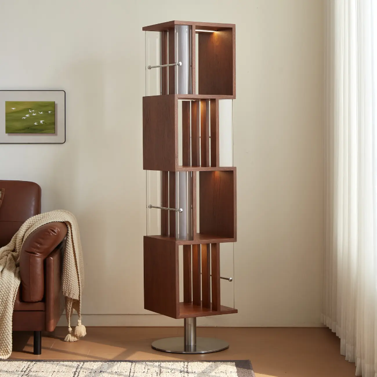 Organizing Shelf with 4 Shelves Stainless Steel Vertical Open Back