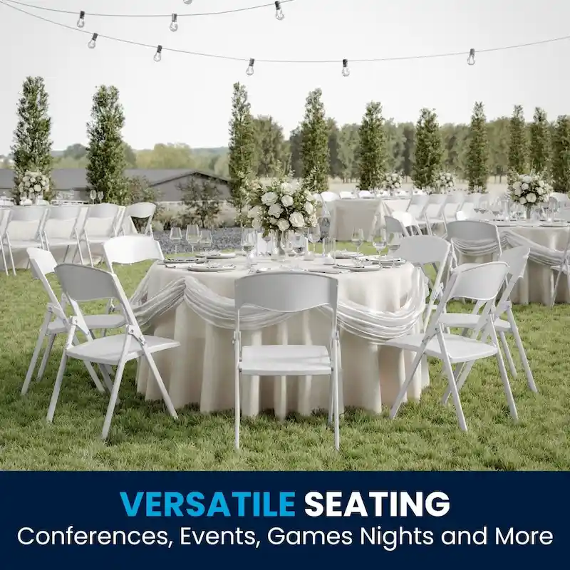 2 Pack 500 lb. Capacity Heavy Duty Plastic Folding Chair