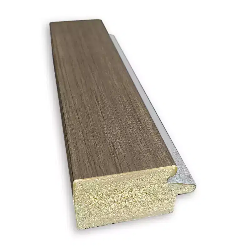 41" x 30" Non-Beveled Eva Narrow Bathroom Wall Mirror Brown - Amanti Art: Rectangle, Polystyrene Frame, Wall Mounted
