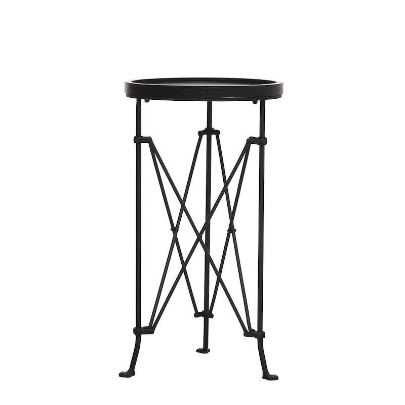 Round Metal Side Table with Claw Feet