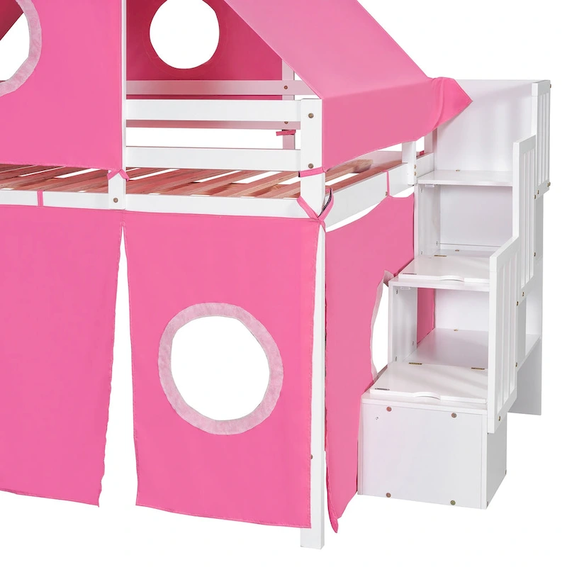 Loft Bed with Tent and Tower
