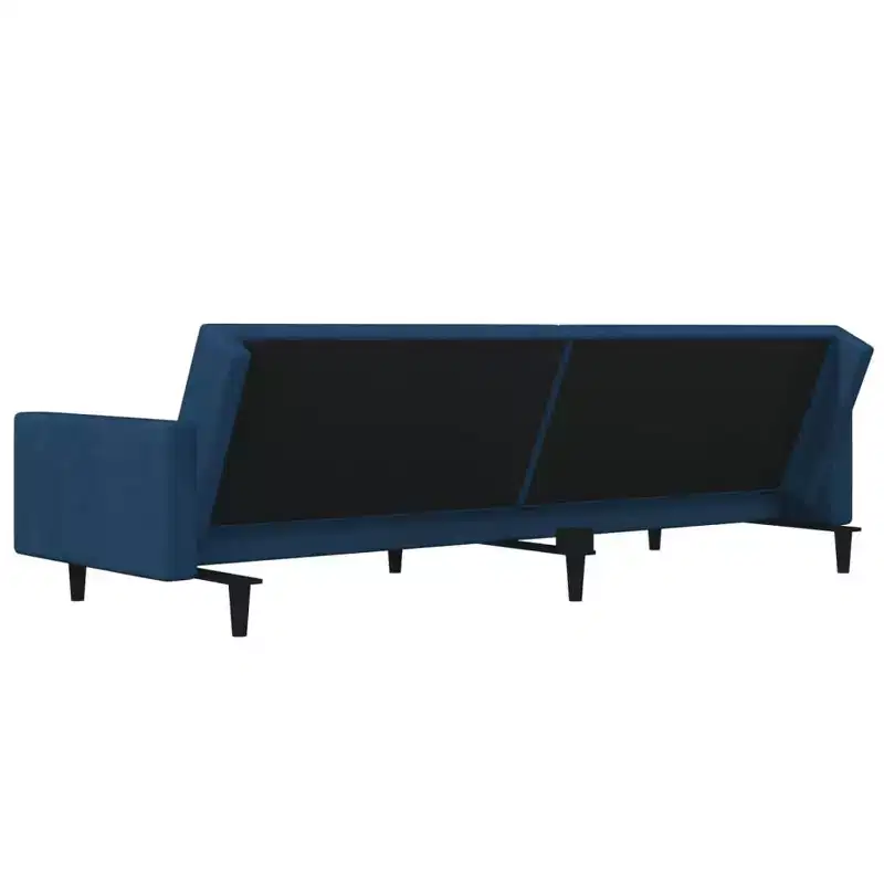 vidaXL 2-Seater Sofa Bed with Two Pillows Black Velvet