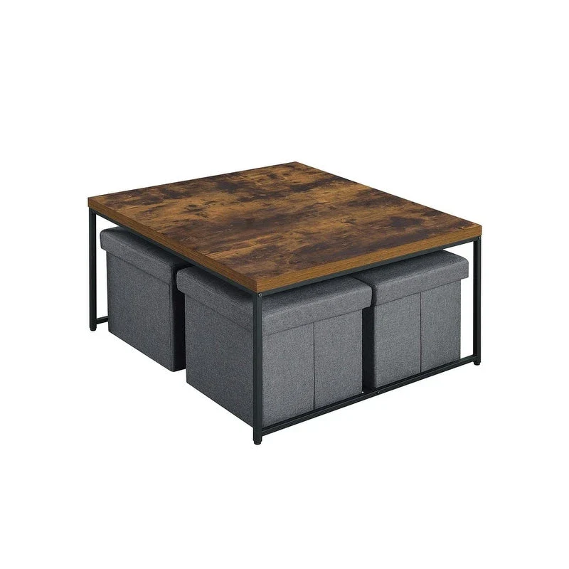 Caitlin Wood Grain 5 Piece Coffee Table Set