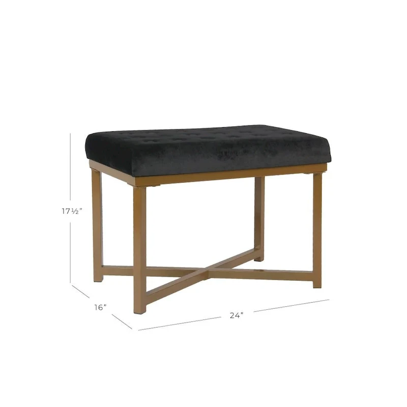 Velvet Tufted Footstool