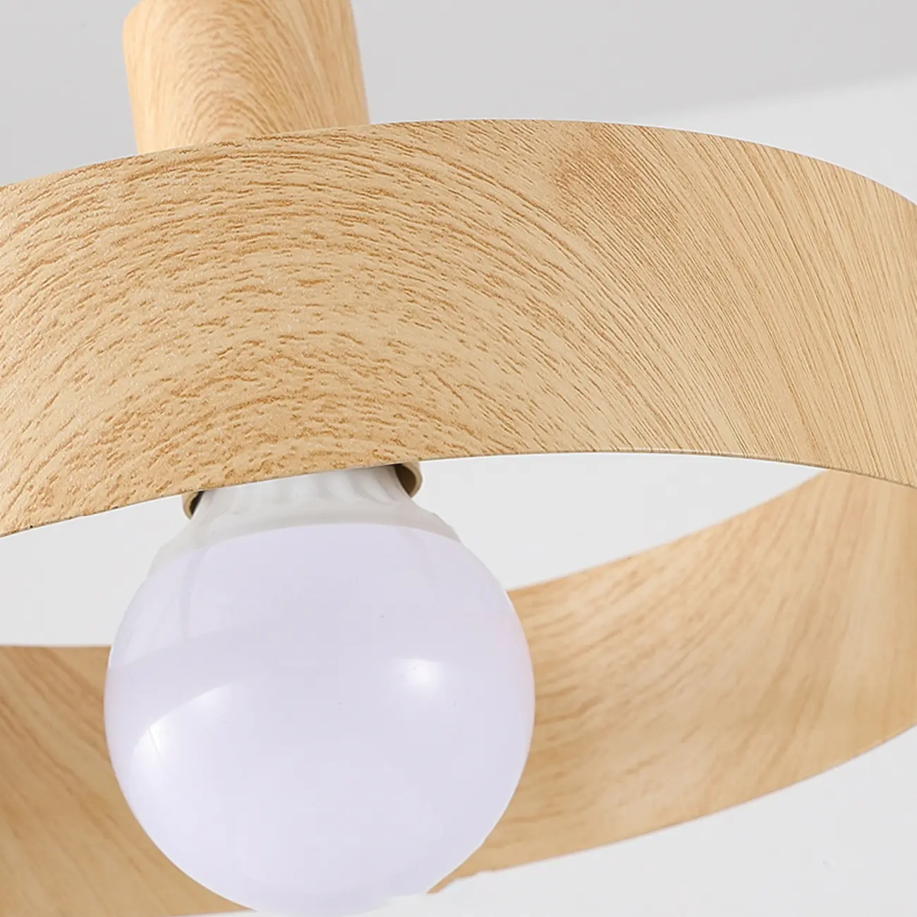 Cylinder Brown Wood Kitchen Adjustable Pendant Light