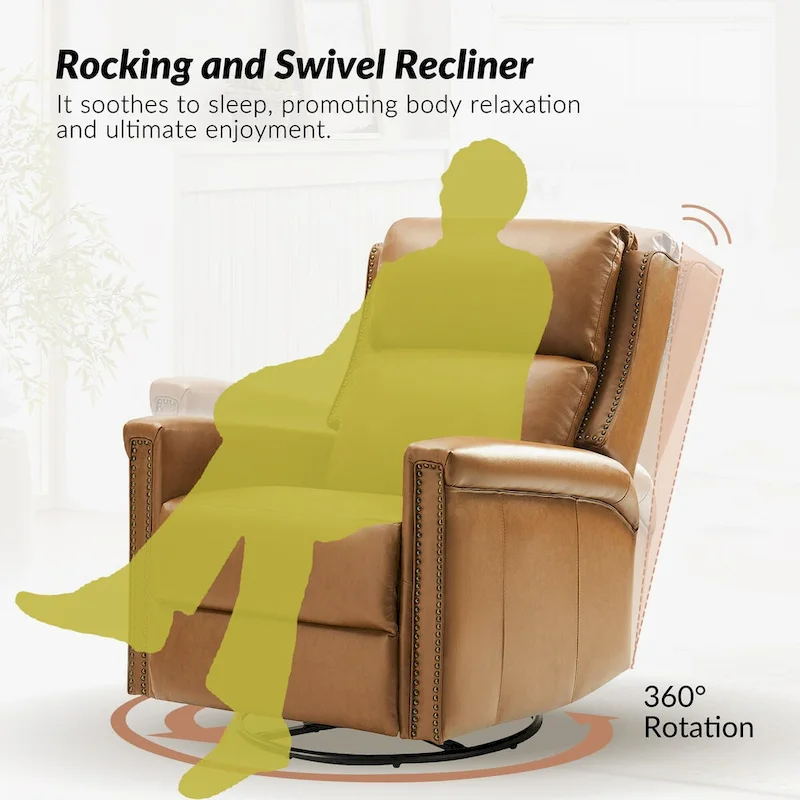 Tobias Traditional Swivel And Rocker Power Recliner Set of 2 by HULALA HOME