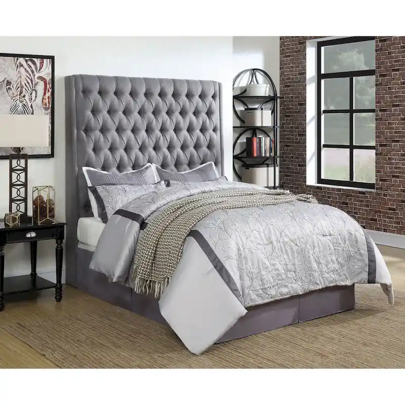 Camille Upholstered Panel Headboard Grey