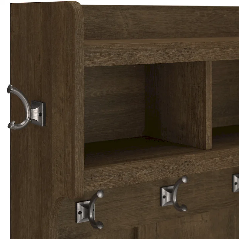 40W Hall Tree and Shoe Bench with Shelves