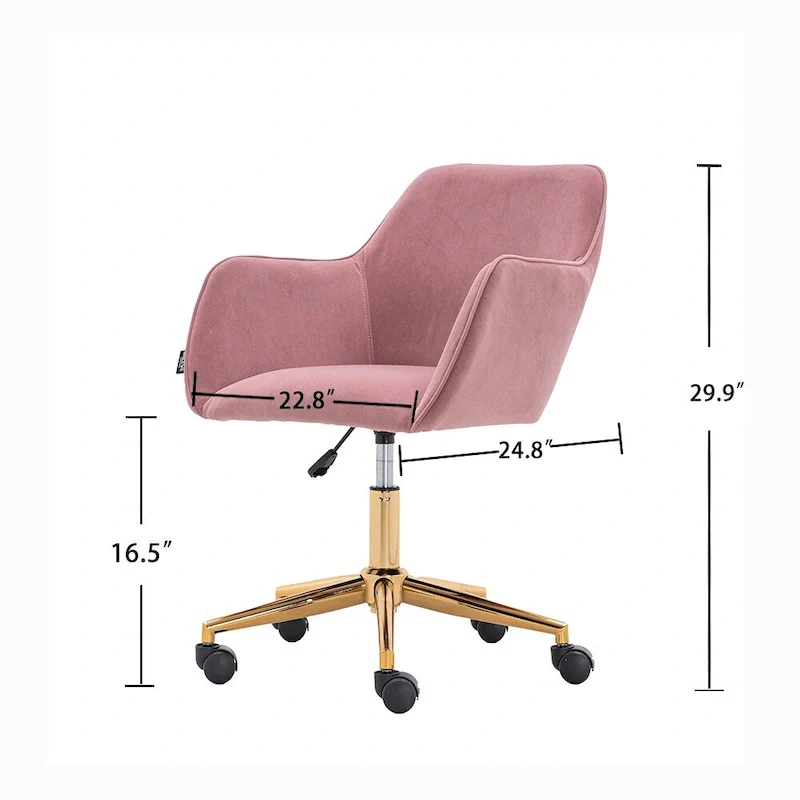 Home Office Chair With Gold Metal Legs