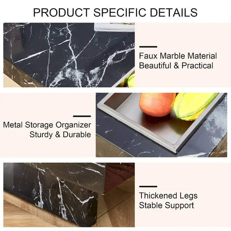 Coffee Table,Imitation Marble Pattern,Made Of Mdf Material,The Fusion Of Elegance And Natural Fashion