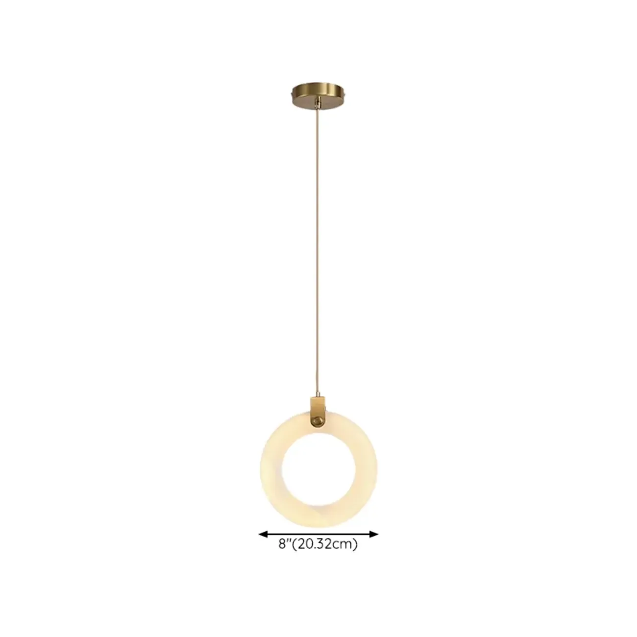Adjustable Gold Metal Circle Hanging Pendant Light