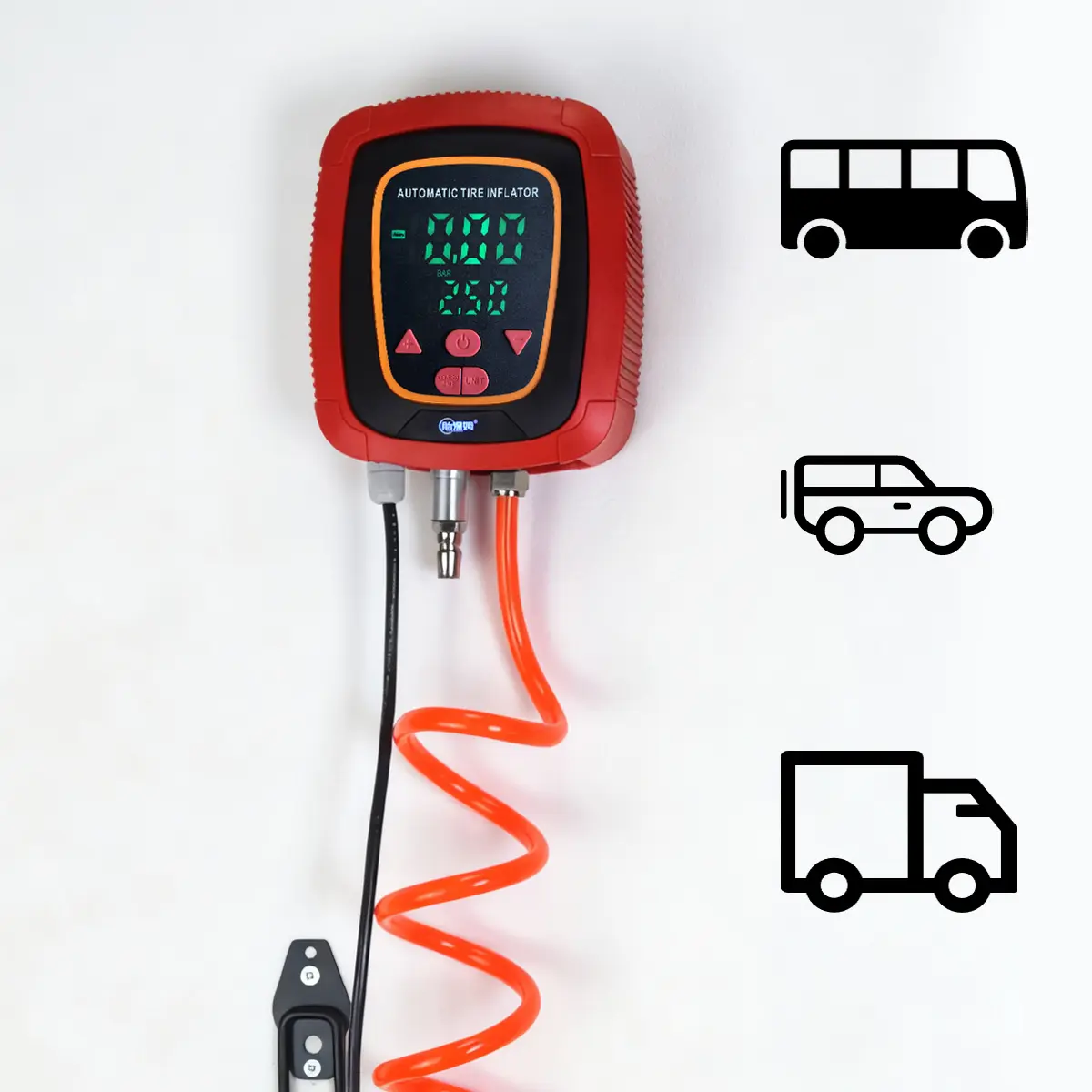 SEAPENG DP-Q09 Wall-Mounted Digital Tire Inflator, 5-220 PSI for cars, trucks, RVs and garages