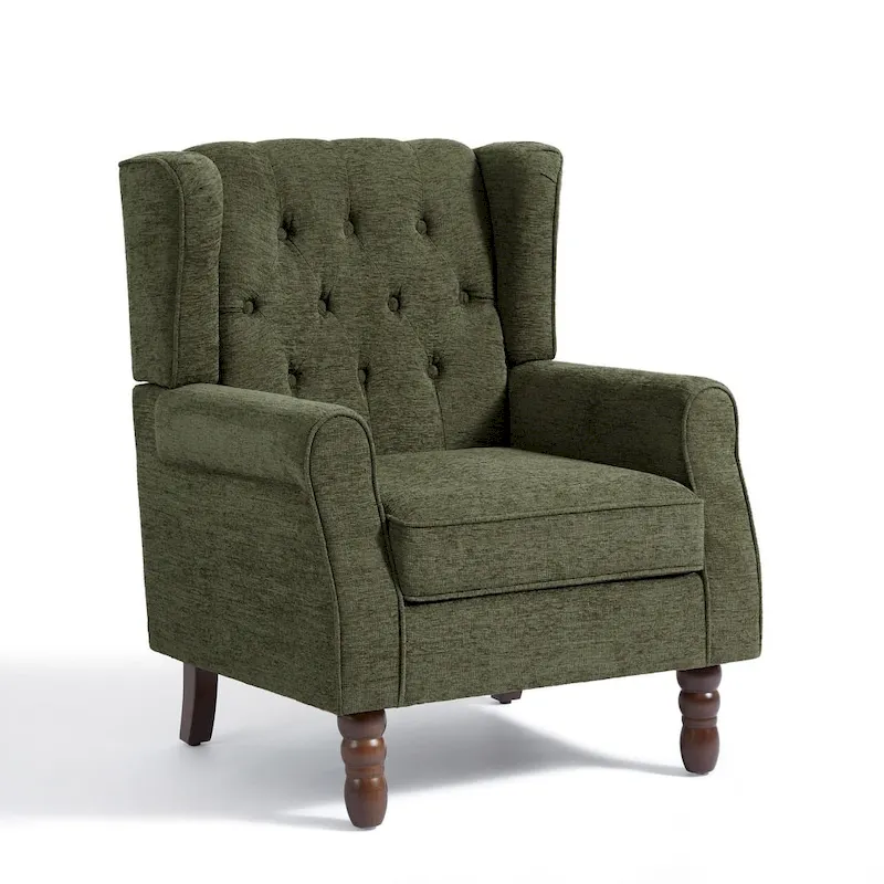 Button-Tufted Accent Club Chair Wingback Armchair Set of 2