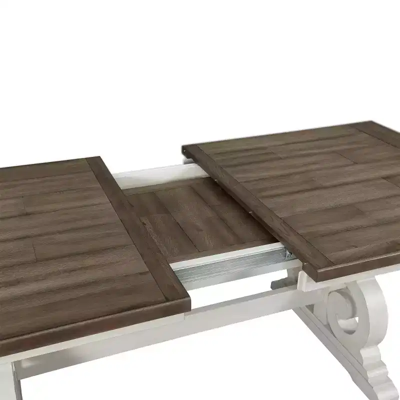 Drake Dining Table Rustic White/French Oak - Intercon