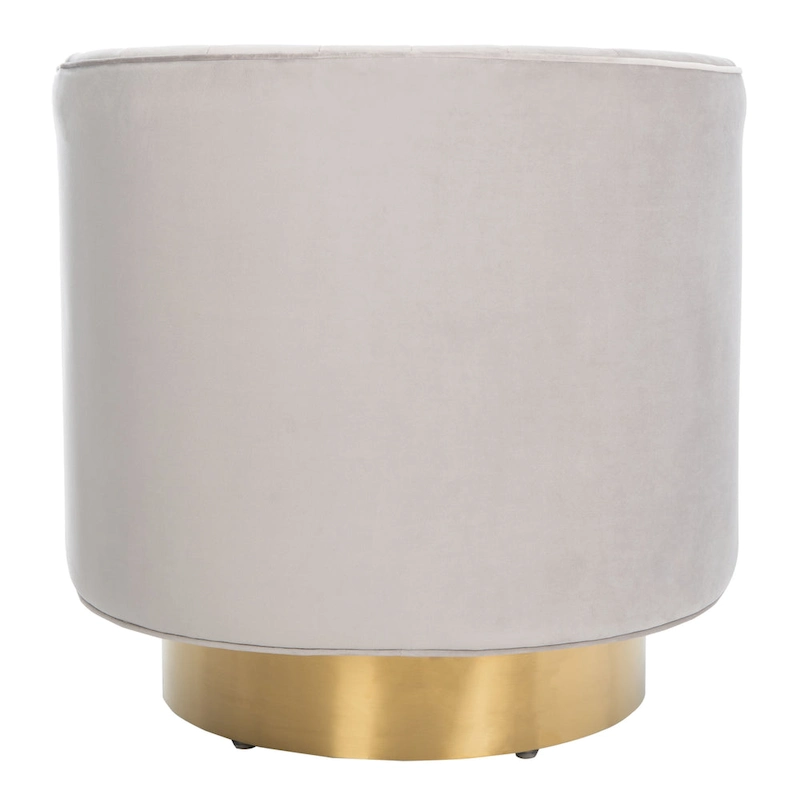 SAFAVIEH Couture Matejka Swivel Channel Tufted Barrel Chair - 28  W x 31  L x 30  H - 28Wx31Dx30H