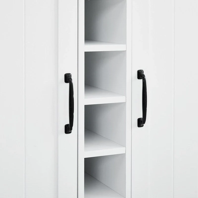 47 Marbling Countertop Buffet Bar Cabinet w/ Glass Holders