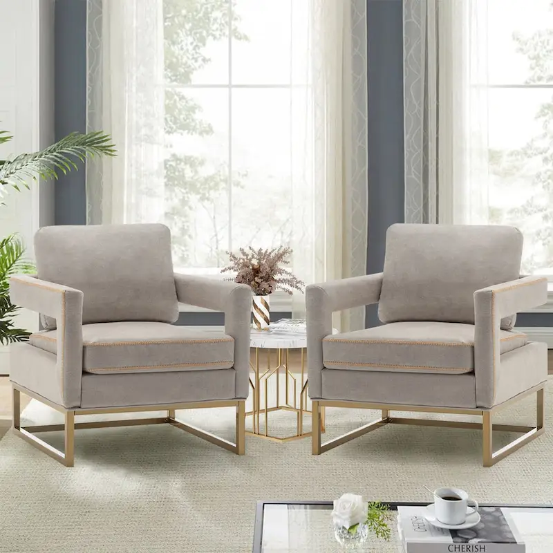 Modern Arm Accent Chair, Mid Century Living Room Chair Upholstered Lounge Chair