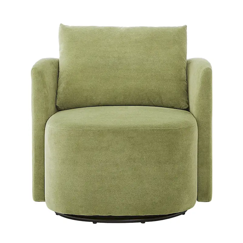 360 Swivel Chair, 29.9 Accent Barrel Armchair, Upholstered Swivel Sofa Chair with Curved Design