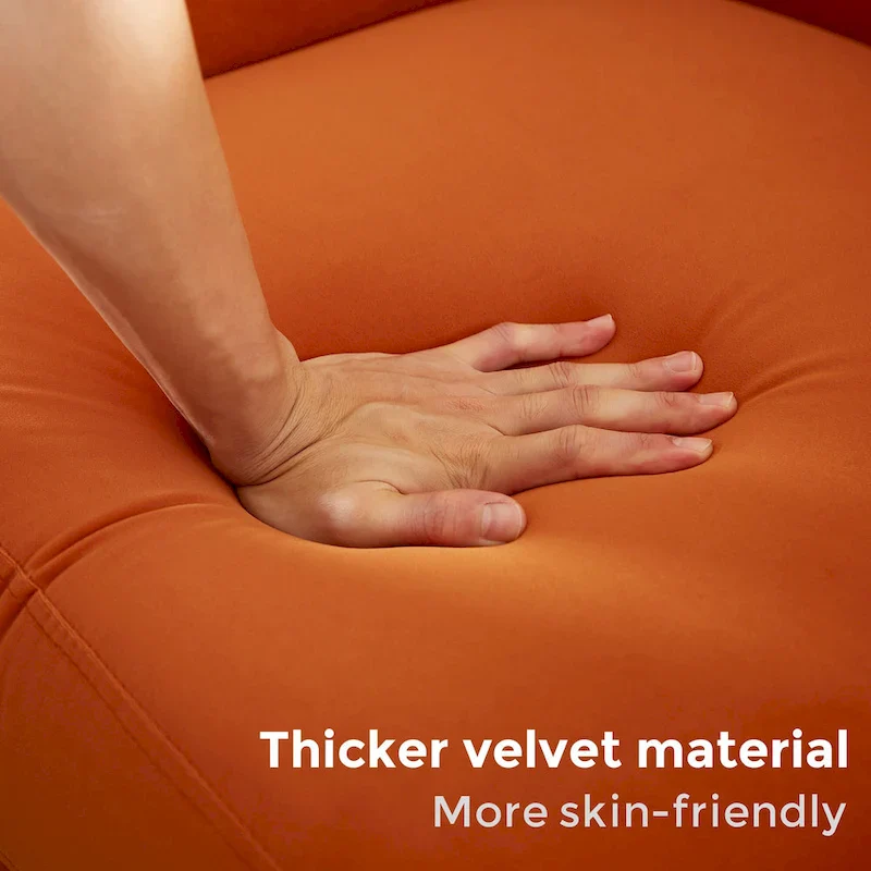 VANOMi 28.34 Accent Armchair, Velvet Barrel Chair with Solid Wood Legs