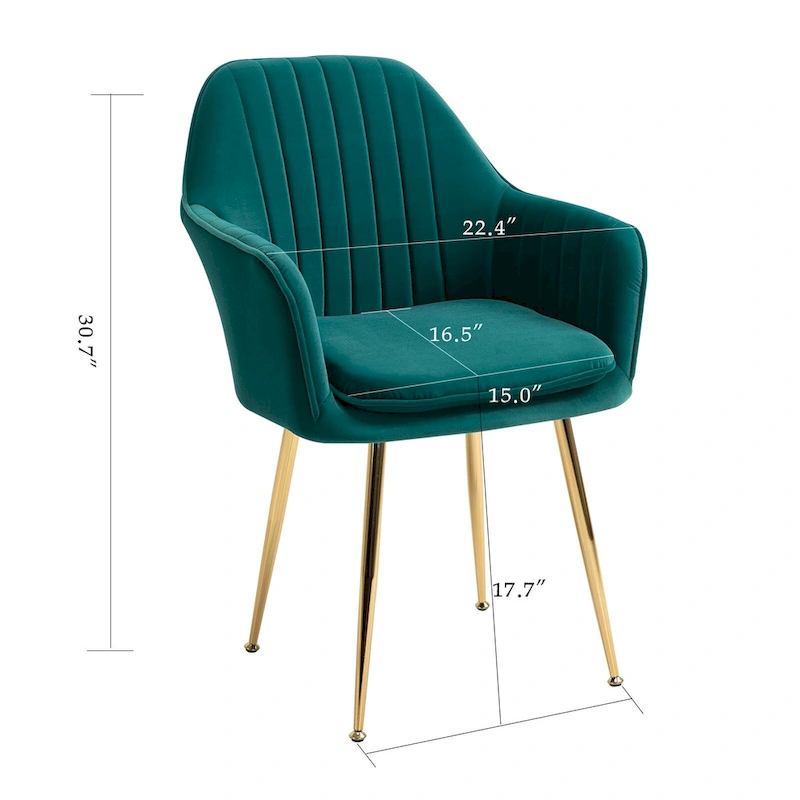 AVAWING Upholstered Dining Chair (Set of 6) Velvet Accent Arm Chair