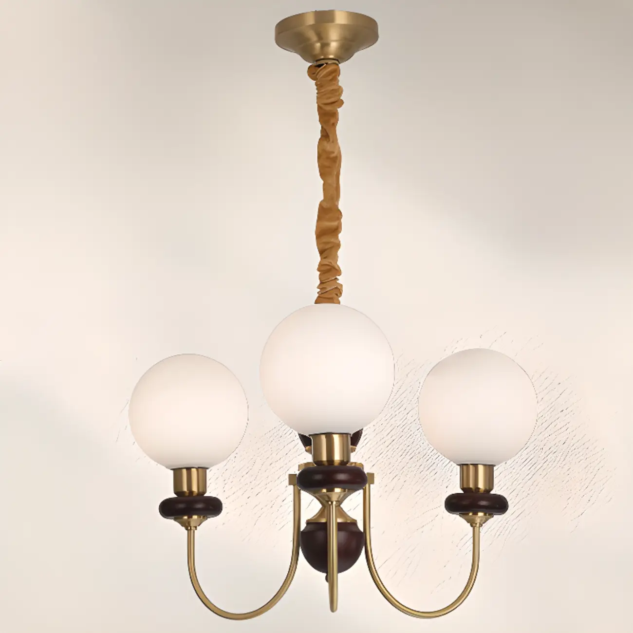 Gold Classic Globe Glass Chandelier Height Adjustable