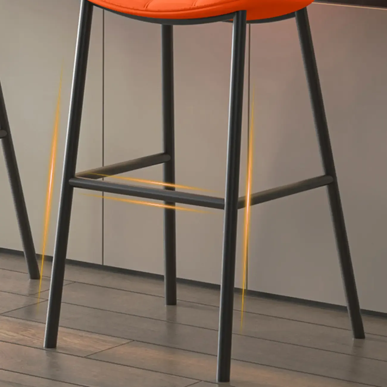 Concave Modern Low Back Leather Counter Bar Stools