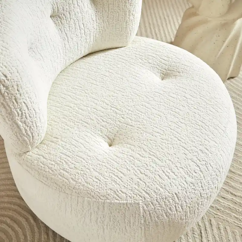 Art Leon Flannel Upholstered Swivel Accent Chair