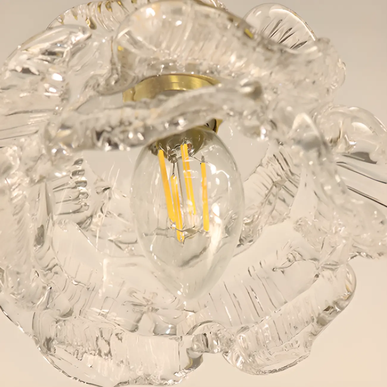 Elegant Glass Flower Kitchen Pendant Lighting Height Adjustable