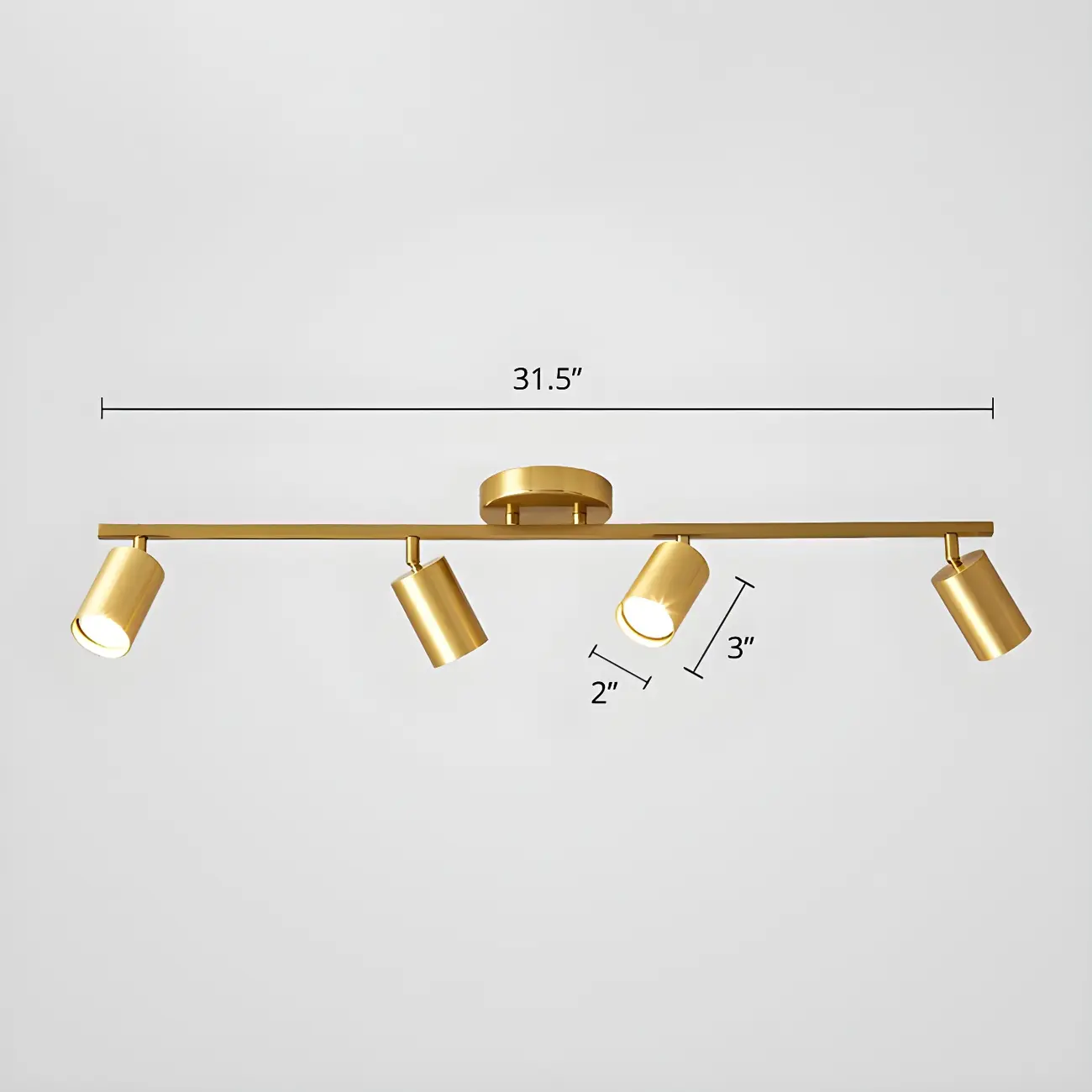 6-Light Modern Golden Swing Arm Semi Flush LED Track Light