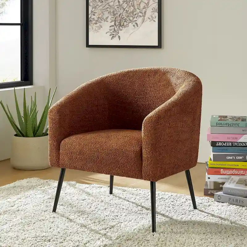 Hal Modern Boucle Armchair with Metal Legs by HULALA HOME