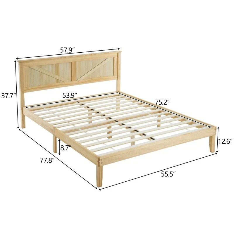 Wooden beds without footboards