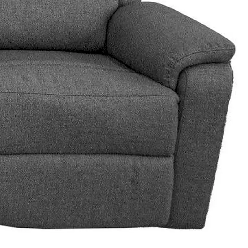 74-Inch Manual Recliner Sofa, 3-Seater with Gray Burlap Upholstery, Tufted Headrest, Solid Wood Frame