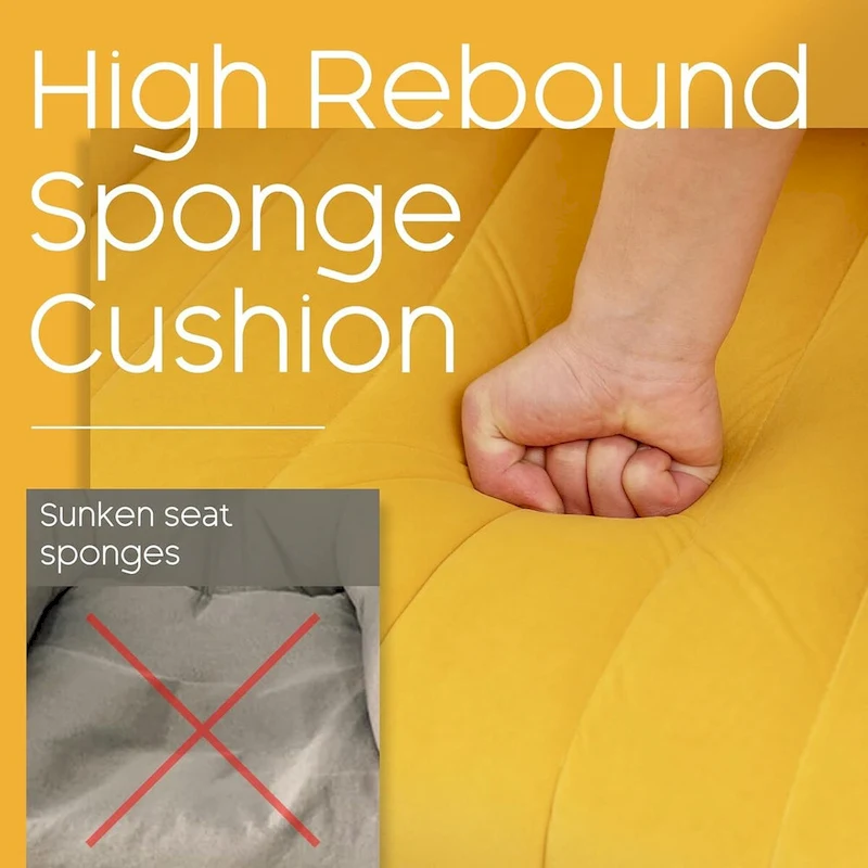 HOMYKA Accent Chair Upholstered Velvet Wingback Armchair with Pillows