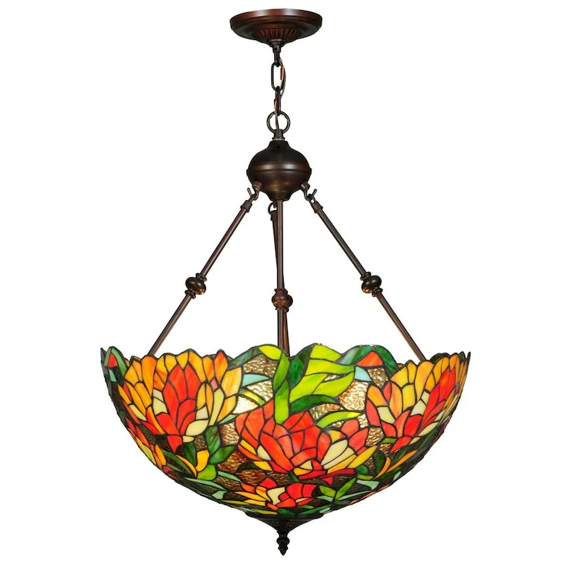 Meyda Tiffany Lamella 3 Light 20.25  Wide Hand-Crafted Pendant with