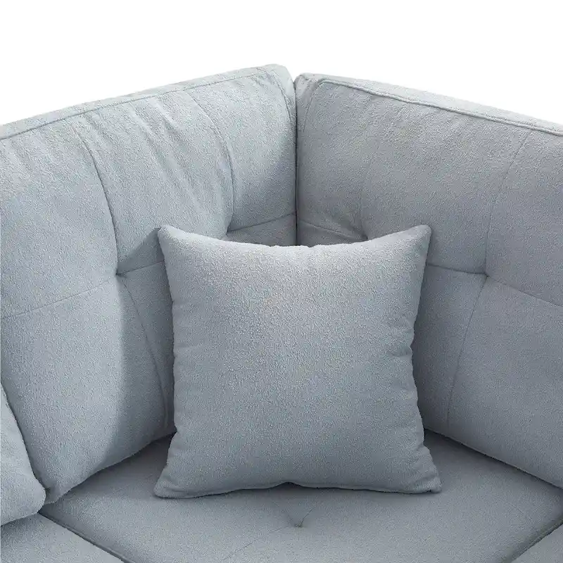 Merax Linen L-shaped Modular Sectional Sofa with Cushions