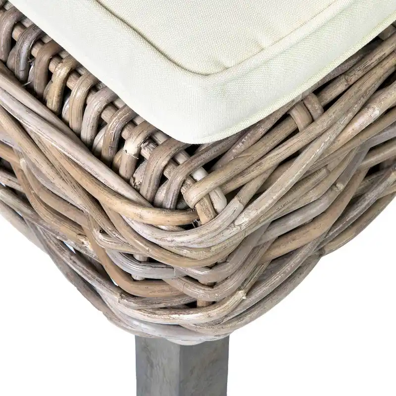 Natural Rattan Cushioned Dining Chairs by East at Main (Set of 2)