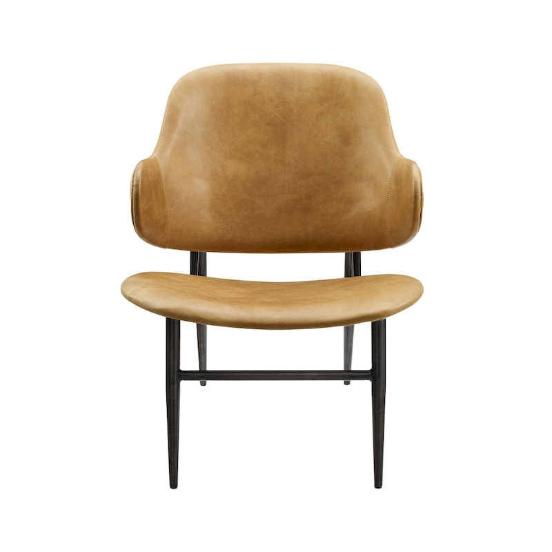 Art Leon Genuine Leather Accent Lounge Chair