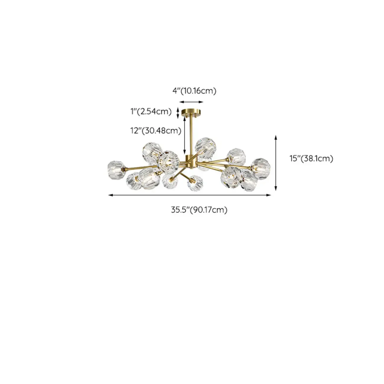 Modern Gold Globe Crystal Sputnik Chandelier