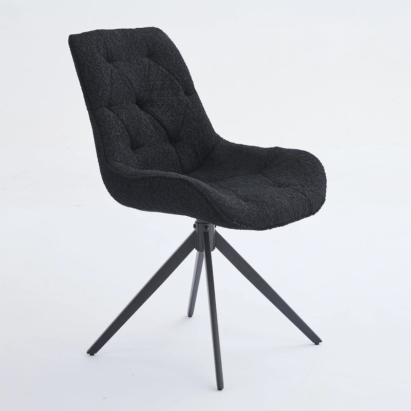 XINMICS Swivel Dining Chairs, Boucle Upholstered Accent Chairs Living Room Chairs Desk Office Arm Chair