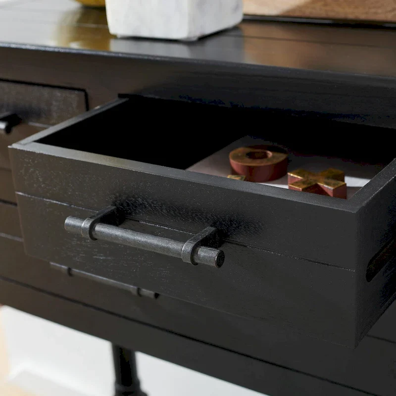 SAFAVIEH Philomene Distressed White 3-Drawer Console Table - 23.5 W x 13 L x 29.5 H - 24Wx13Dx30H