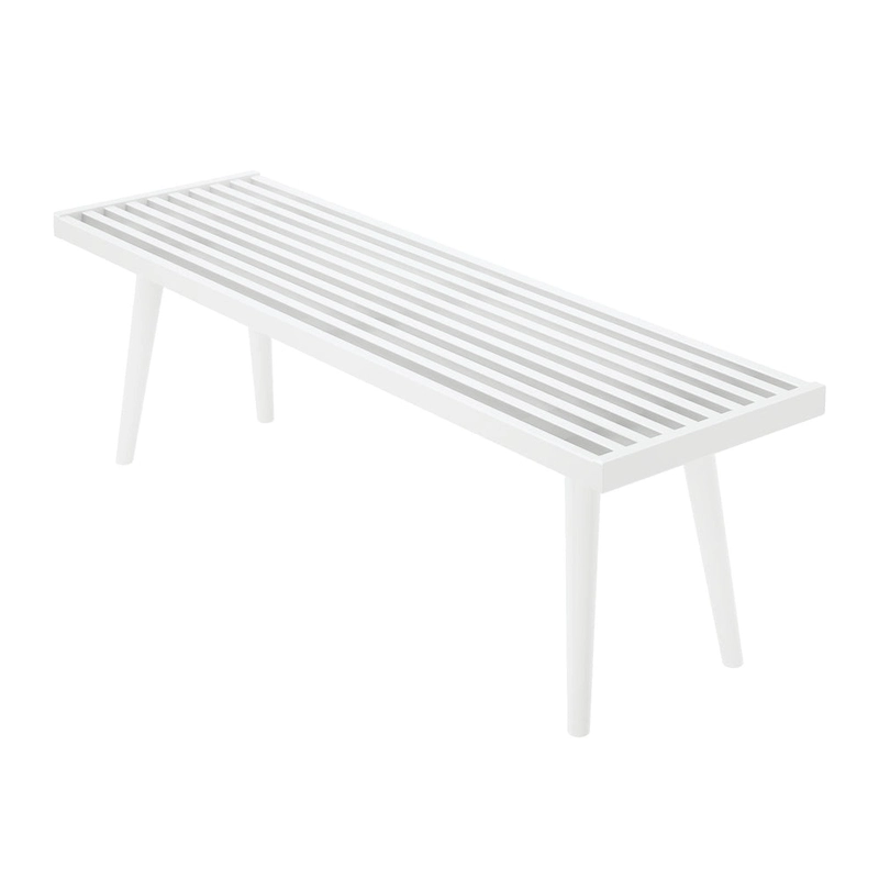 Plank and Beam Mid Century Double Wood Entryway Bench - 56.3 L x 16.5 W x 17.5 H