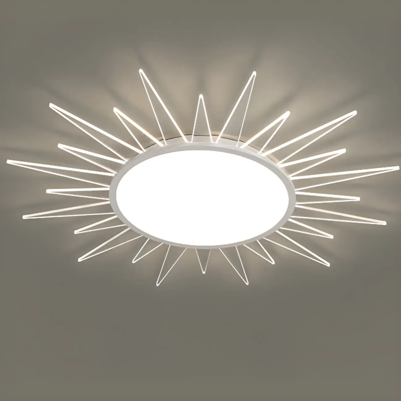 Large Acrylic Round Sunburst LED Flush Mount Ceiling Light