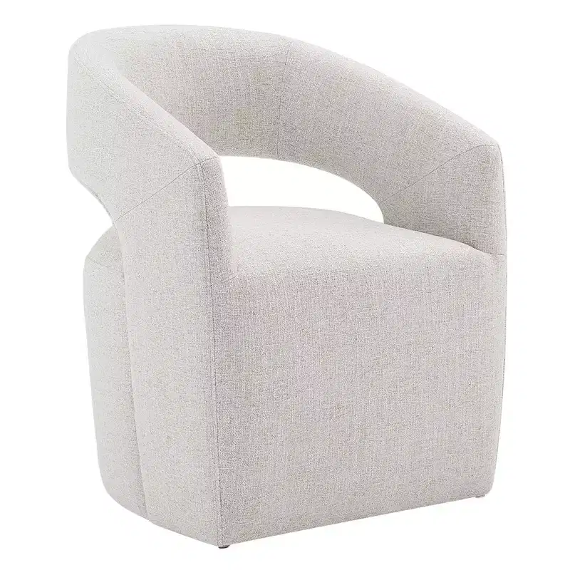 Spruce&Spring Modern Barrel Dining Chair with Caster & Open Back No Assembly Anywhere Chair