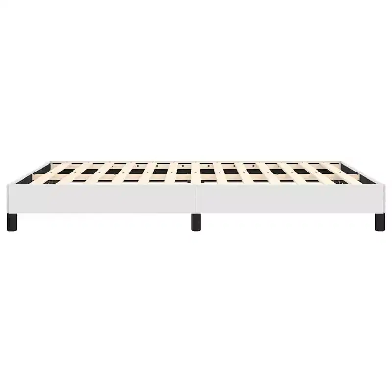 Bed Frame White Faux leather, Plywood, Engineered wood Full