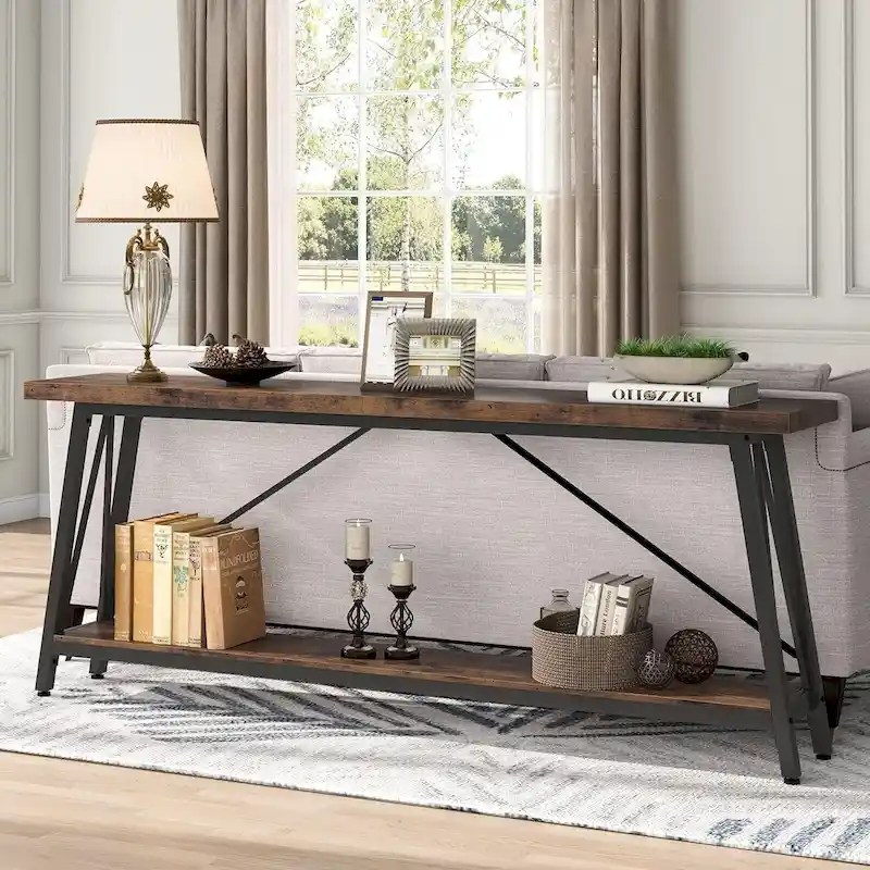 70.9-Inch Extra Long Wood Console Sofa Table for Entryway