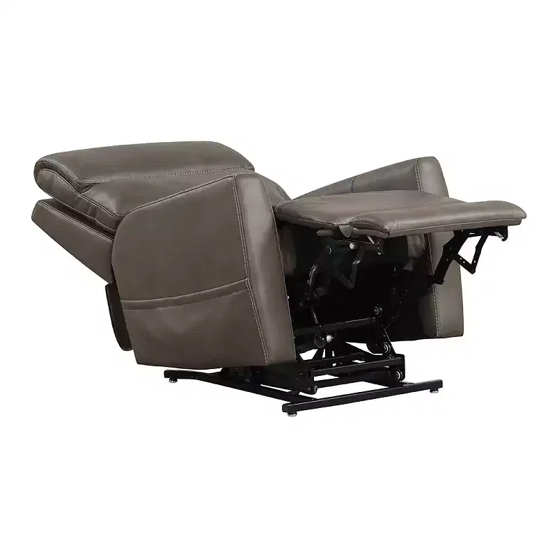 HOMES: Inside + Out Hilltop Leatherette Powered Recliner Lift Chair with Zone Heating and Patented Headrest System Gray