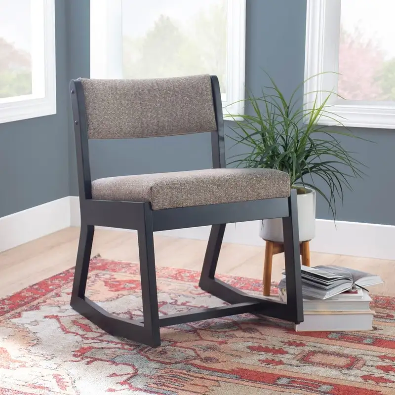 Clyde Solid Wood Black Sled Base Accent Chair